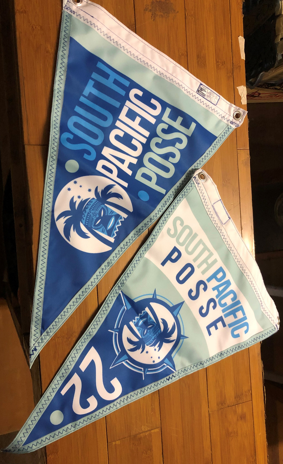 South Pacific Posse burgees - Avail for Pickup in Nuku Hiva French Polynesia or Shelter Bay Panama https://pacificposse.com
