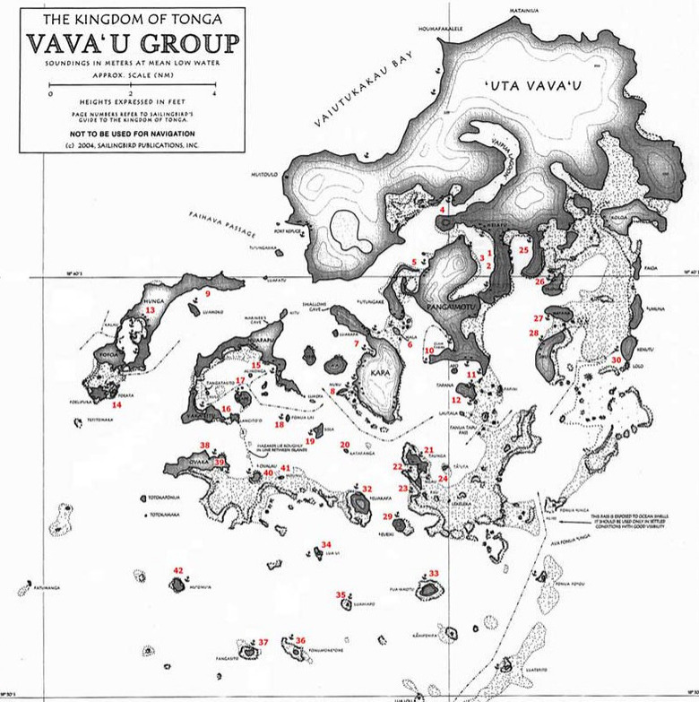 The Moorings map of vava'u