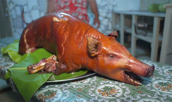 Eat a roasted pig